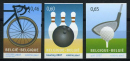 België 3600/02 ON - Sport - Veldrijden - Bowling - Golf - Ongetand - Non Dentelé - 2001-…