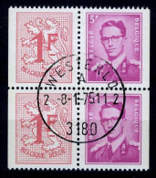 België 2 X 1485d - Boudewijn + Leeuw - Uit Postzegelboekje - Gebraucht