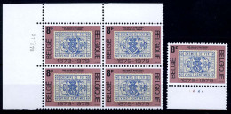 België 1929 - Dag Van De Postzegel - Zegel Op Zegel - Hoekdatum + Plnr - Dated Corners