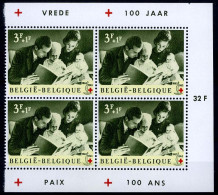 België 1276 - Rode Kruis - Blok Van 4  - Unused Stamps