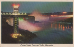 30601 - Niagarafälle, Prospect Point Tower, Falls Illuminated - Ca. 1975 - Niagara Falls