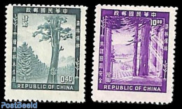 Taiwan 1954 Forests 2v, Mint NH, Nature - Trees & Forests - Rotary, Lions Club