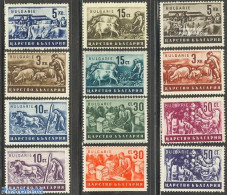 Bulgaria 1940 Agriculture 12v, Mint NH, Nature - Bees - Cattle - Fruit - Horses - Unused Stamps