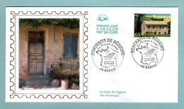 FDC France 2003 - Portraits De Régions - La France à Voir - Mas Provençal YT 3600 - 04 Banon - 2000-2009