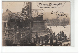 AY - CARTE PHOTO - CARTE PHOTO 1915 - Le Pont En Réparations - Correspondance Militaire - état - Ay En Champagne
