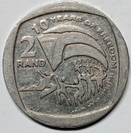 2004 South Africa, 2 Rand, 10 Years Of Freedom - Circulated - Südafrika