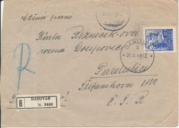 Yugoslavia Registered Cover Sent To Czechoslovakia Daruvar 21-4-1948 - Cartas & Documentos