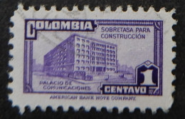 Colombia 1945 (1e) Palacio De Comunicaciones Sobretasa Para Construccion - Colombia