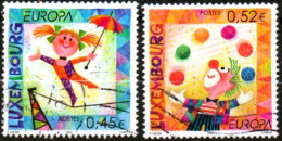 LUXEMBOURG, LUXEMBURG 2002, SATZ MI 1579 - 1580, YV 1524 - 1525,  EUROPA, ZIRKUS, ESST GESTEMPELT, OBLITÉRÉ - Used Stamps