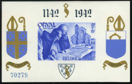 België BL21 * - Blok Orval Met Opdruk - Gotische Cijfers - Blauwe Opdruk - Ongetand - Genummerd  - 1924-1960
