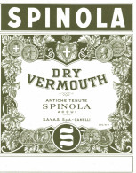 CANELLI, Asti - ETICHETTA D'EPOCA VERMOUTH DRY SPINOLA - #008 - Alcoli E Liquori