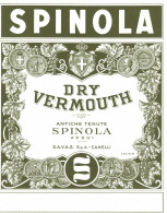 CANELLI, Asti - ETICHETTA D'EPOCA VERMOUTH DRY SPINOLA - #008 - Alkohole & Spirituosen