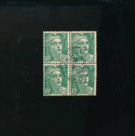 Bloc De 4 Timbres Marianne De Gandon 6f - 1945-54 Marianne Of Gandon