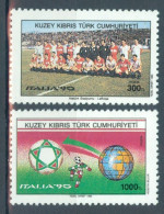 TURKISH CYPRUS 1990 - Michel Nr. 279/280 - MNH ** - World Football Championship, Italy - Unused Stamps