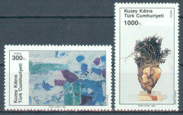 TURKISH CYPRUS 1990 - Michel Nr. 281/282 - MNH ** - Art - Paintings - Sculpture - Unused Stamps