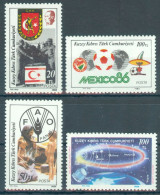 TURKISH CYPRUS 1986 - Michel Nr. 188/191 - MNH ** - GKK / FAO / Mexico86 / Giotto Space Probe - Unused Stamps