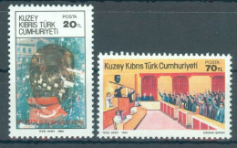 TURKISH CYPRUS 1984 - Michel Nr. 153/154 - MNH ** - 1 Year Turkish Republic Of Northern Cyprus - Unused Stamps