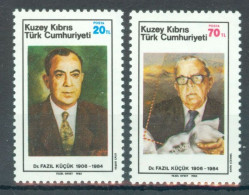 TURKISH CYPRUS 1985 - Michel Nr. 160/161 - MNH ** - Fazıl Küçük, Politician - Ungebraucht