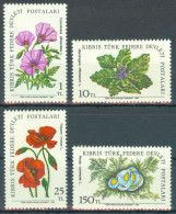 TURKISH CYPRUS 1981 - Michel Nr. 101/104 - MNH ** - Flora - Field Flowers - Unused Stamps