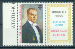 TURKISH CYPRUS 1981 - Michel Nr. 97 Zf - MNH ** - National Stamp Exhibition / Kemal Atatürk. - Ungebraucht