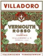 CANELLI, Asti - ETICHETTA D'EPOCA VERMOUTH ROSSO VILLADORO - #010 - Alcoholes Y Licores