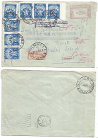 Real Postal HISTORY !! 1955 Busta INPS Roma X Trieste Errore Via Zagabria X Fiume Rijeka Jugoslavija Tassata E Detassata - Lettres & Documents