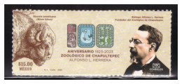 2023 MÉXICO 100 Años Zoológico Chapultepec, Alfonso L. Herrera, Self Adhesive Stamp, CENTENARY OF THE ZOO, BISON - Messico
