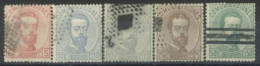 SPAIN,  1872/73 - KING AMADEO STAMP, # 178.181/82,184, & 186, USED. - Usati