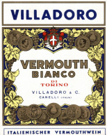 CANELLI, Asti - ETICHETTA D'EPOCA VERMOUTH BIANCO VILLADORO - #011 - Alcools & Spiritueux