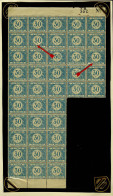 België TX30 ** - 30c Blauw In Fragment Van 40 Ex. - Met Enkele Curiositeiten - MNH - Stamps