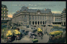FRANCE-PARIS- La Gare Saint Lazare- La Cour Et La Rue De Rome. ( Edition Cosson  Nº 551 - C. M.)  Carte Postale - Stazioni Senza Treni