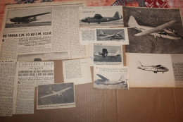 Lot De 22g D'anciennes Coupures De Presse De L'aéronef Français Fouga CM-100 - Aviazione