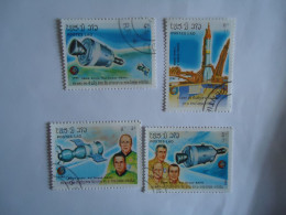 LAOS  4  USED STAMPS  SPACE - Laos