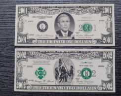 11 September 2001 BANKNOTE 2002 USD WTC PENTAGON In Memorium BUSH Anniversary - Unknown Origin