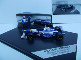 Williams Renault Jacques Villeneuve Champion Du Monde 1996 Echelle 1/43 En Boite Vitrine Avec Figurine - Autres & Non Classés