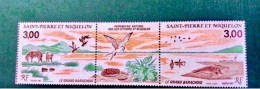 SAINT PIERRE ET MIQUELON SPM 1987 1 V Neuf MNH ** YT 484 485 Triptyque Le Grand Barachois - Unused Stamps