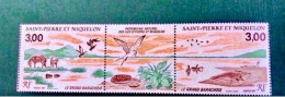 SAINT PIERRE ET MIQUELON SPM 1987 1 V Neuf MNH ** YT 484 485 Triptyque Le Grand Barachois - Nuevos