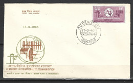 INDE. N°187 Sur Enveloppe 1er Jour (FDC) De 1965. UIT. - Other & Unclassified