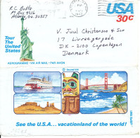 USA Aerogramme Sent To Denmark Atlanta Ga. 9-11-1982 Tour The United States - 3c. 1961-... Cartas & Documentos