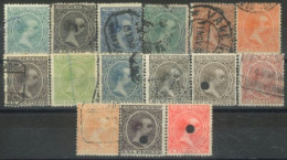 SPAIN,  1889/99 - KING ALFONSO XIII STAMPS SET OF 15, # 255/69,USED. - Usados