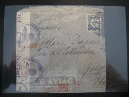 LISBOA 1942 To Genova ? Italia Italy Censor Censored WW2 WWII Cancel Damaged Cover PORTUGAL - Lettres & Documents