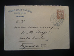 ALCOBAÇA 1942 To Figueira Da Foz Cancel Tribunal Gabinete Do Juiz Cover PORTUGAL - Lettres & Documents