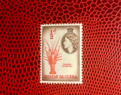 TRISTAN DA CUNHA HELENA 1953 1v Neuf MNH (légère Trace Vers  YT 14 MarIne Life Pez Fish Peixe Fisch Pesce Poisson HELENE - Crostacei