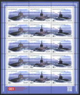 Mint Stamps In Miniature Sheet Submarines Ships 2023 From Russia - Submarines