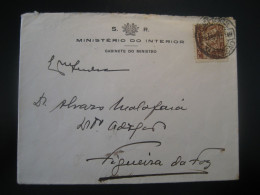 LISBOA 1937 To Figueira Da Foz Cancel Ministerio Do Interior Ministro Cover PORTUGAL - Cartas & Documentos