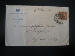 TRANCOSO 1937 To Figueira Da Foz Cancel Secretaria Judicial Cover PORTUGAL - Lettres & Documents