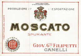 CANELLI, Asti - ETICHETTA D'EPOCA MOSCATO SPUMANTE FILIPETTI - #028 - Alcohols & Spirits