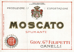 CANELLI, Asti - ETICHETTA D'EPOCA MOSCATO SPUMANTE FILIPETTI - #028 - Alcools & Spiritueux