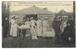 CROIX ROUGE - SANTÉ - MILITARIA - Union Des Femmes De France - Transport Des Blessés Sur Le Brancard DESMARQUOY - Red Cross