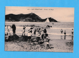 594 SPAIN ESPAÑA SAN SEBASTIAN  ESCENAS PLAYA - BEACH SCENE ED. GALARZA   POSTAL    POSTCARD - Collezioni E Lotti